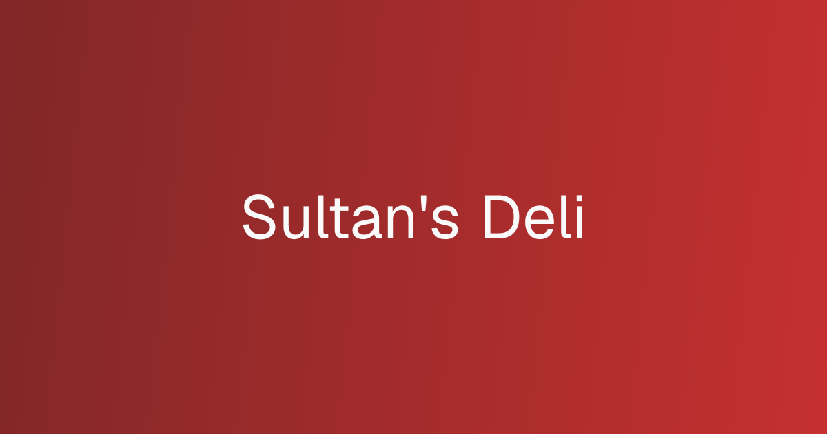 Sultan's Deli cover